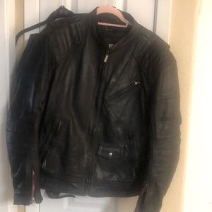 Men’s Street and Steel Leather  Lined Motorcycle Jacket